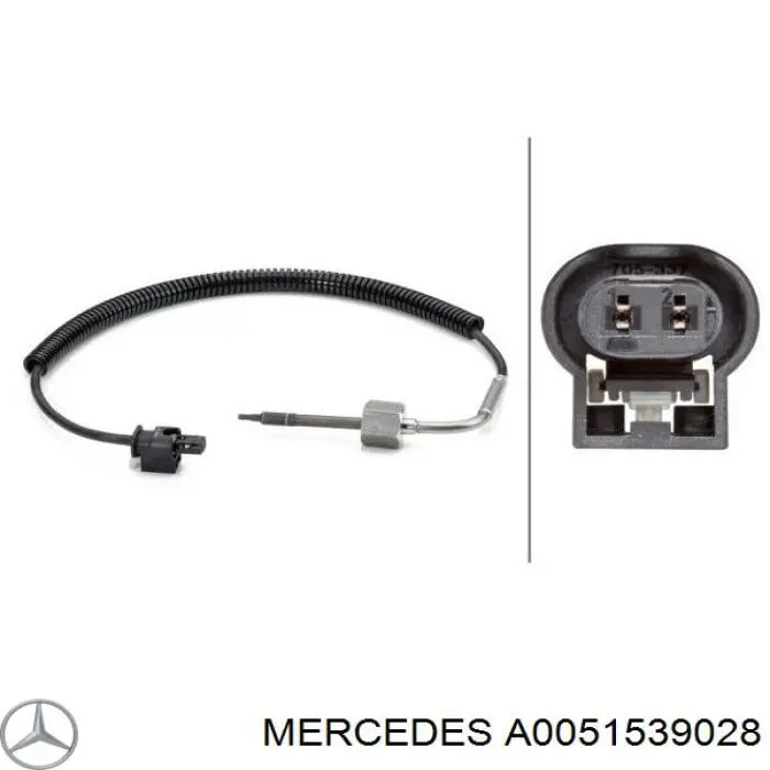 Датчик температури відпрацьованих газів (ВГ), перед фільтром сажі Mercedes A0051539028 ціна, від 31.67 USD