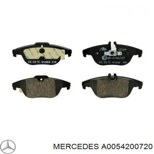 Задні дискові колодки Mercedes A0054200720