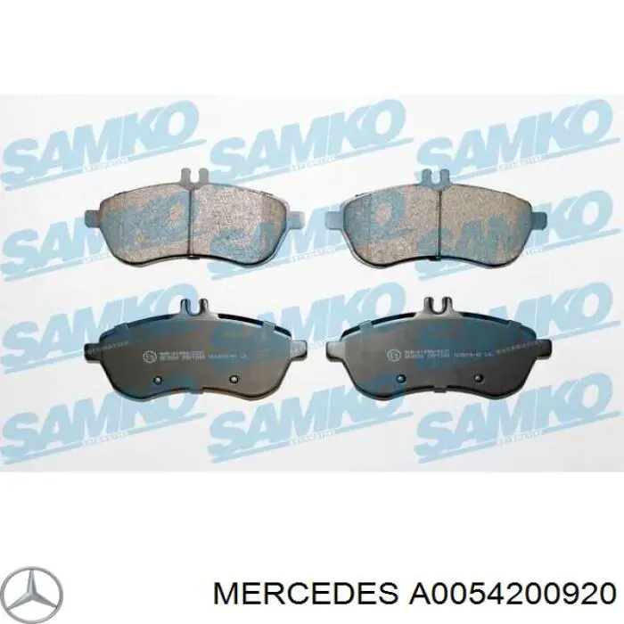 Купити A0054200920 Mercedes Колодки гальмівні передні, дискові