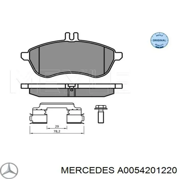 Гальмівні колодки Mercedes A0054201220 ціна, від 35.23 USD