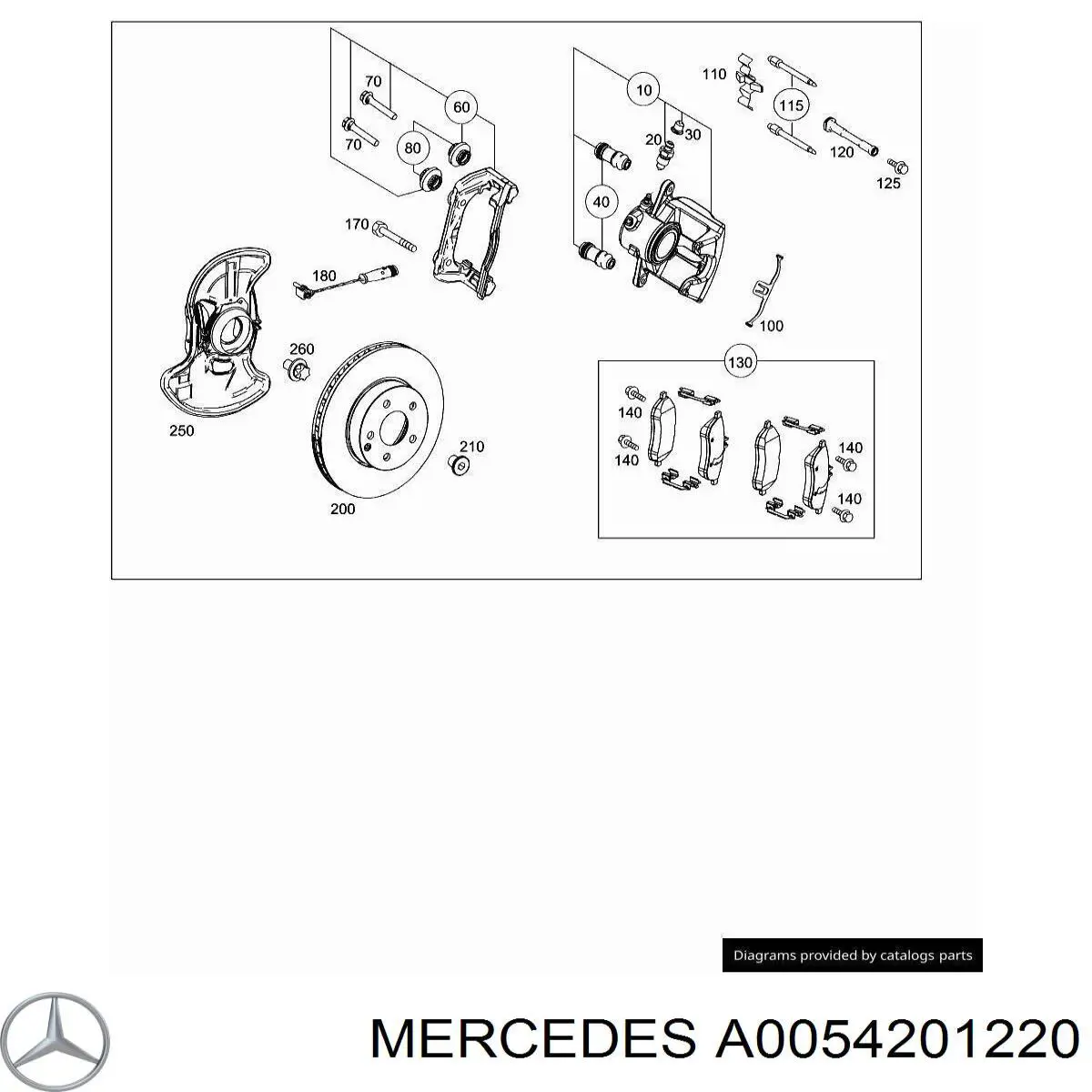 Гальмівні колодки Mercedes A0054201220 ціна, від 35.23 USD