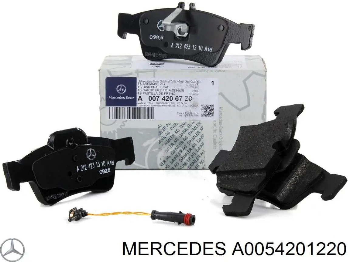 Купити A0054201220 Mercedes Колодки гальмівні передні, дискові