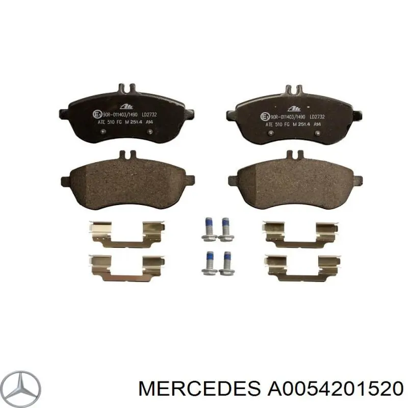 Передні тормозні колодки A0054201520 Mercedes