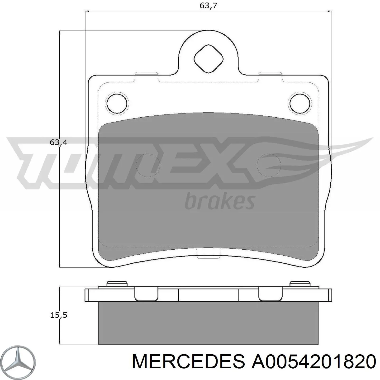 Купити A0054201820 Mercedes Задні колодки