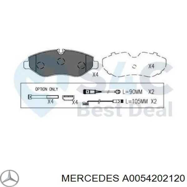 A0054202120 Mercedes Передні гальмівні колодки