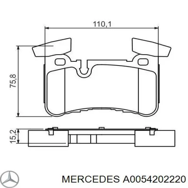 Задні гальмівні колодки Mercedes A0054202220 ціна, від 42.39 USD