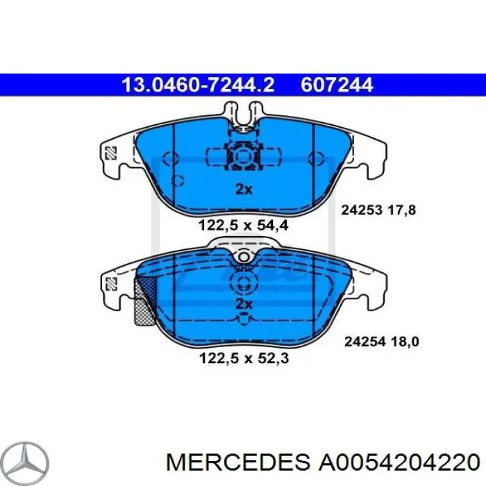 Купити A0054204220 Mercedes Задні колодки