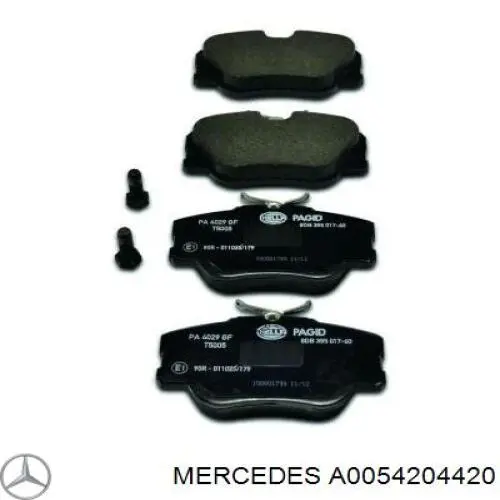 Колодки гальмівні передні, дискові A0054204420 Mercedes