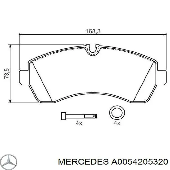 Гальмівні колодки Mercedes A0054205320 ціна, від 30.20 USD