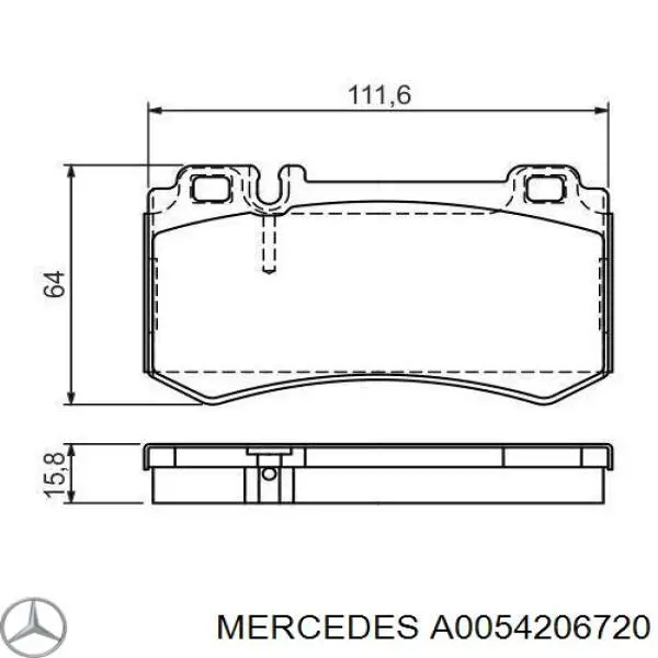Задні гальмівні колодки Mercedes A0054206720 ціна, від 41.44 USD