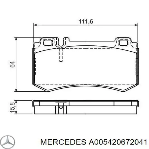 A005420672041 Mercedes колодки гальмові задні, дискові