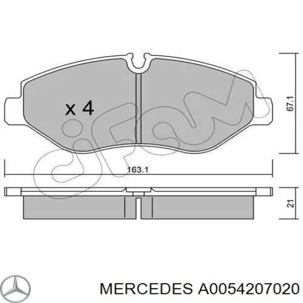 A0054207020 Mercedes колодки гальмівні передні, дискові