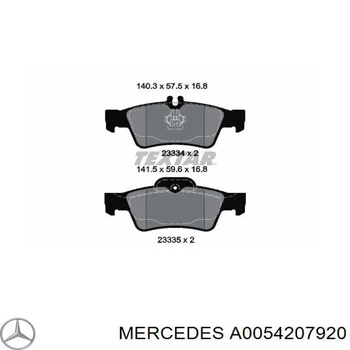 Купити A0054207920 Mercedes Задні колодки