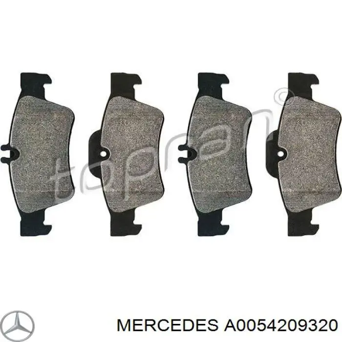 Задні дискові колодки Mercedes A0054209320