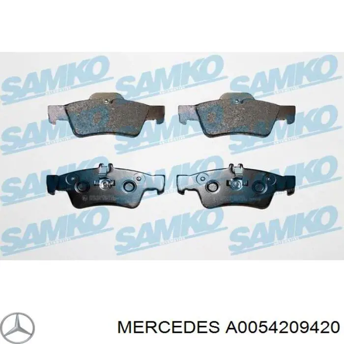 A0054209420 Mercedes колодки гальмові задні, дискові