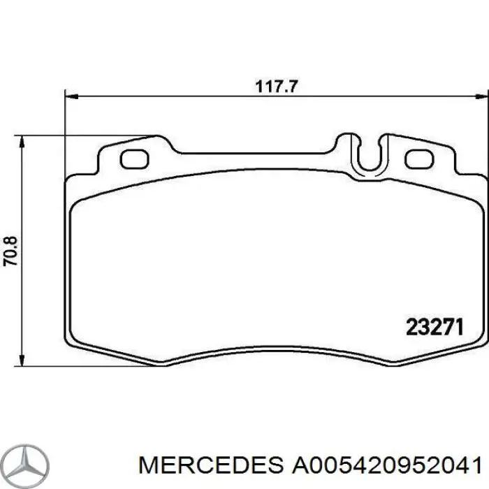 Гальмівні колодки Mercedes A005420952041 ціна, від 41.86 USD
