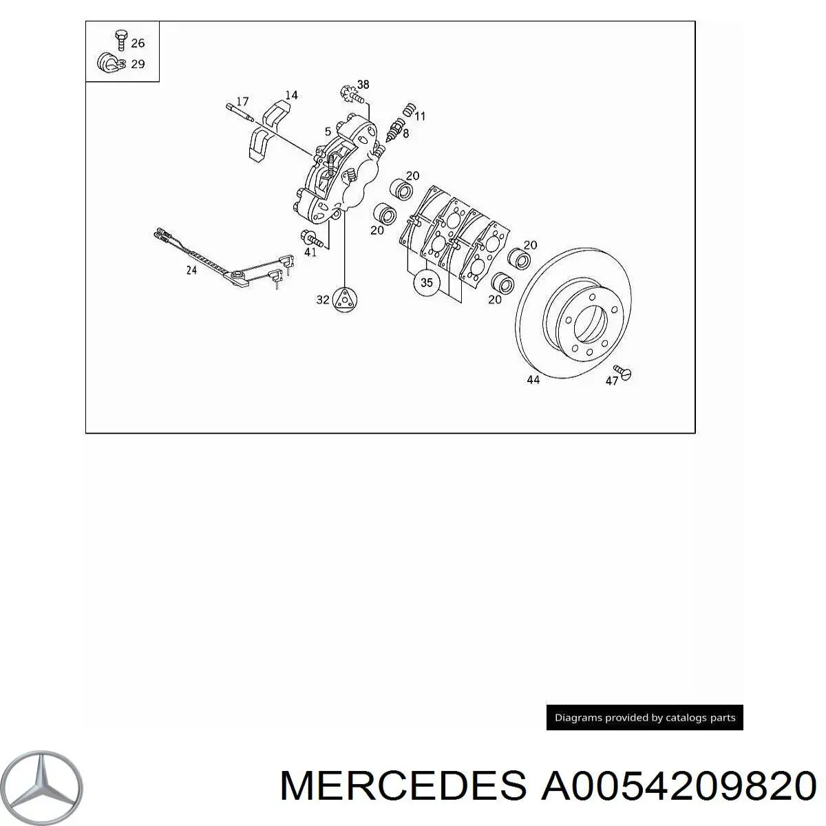 A0054209820 Mercedes колодки гальмівні передні, дискові
