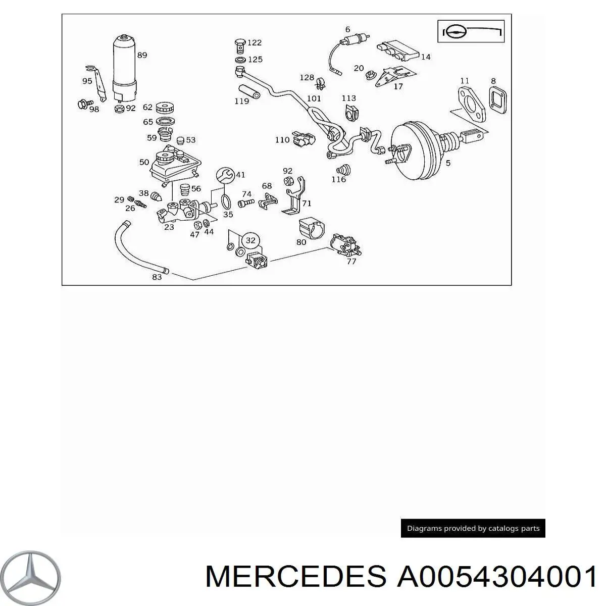 A0054307101 Mercedes Циліндр гальмівний, головний