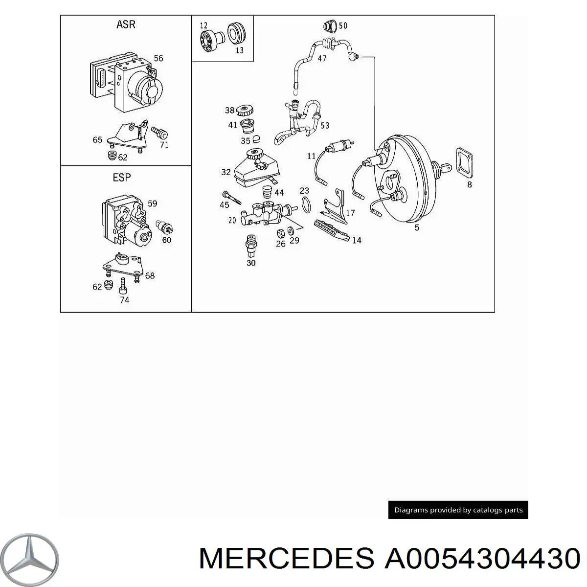 Вакуумника Mercedes A0054304430 ціна, від 29.14 USD