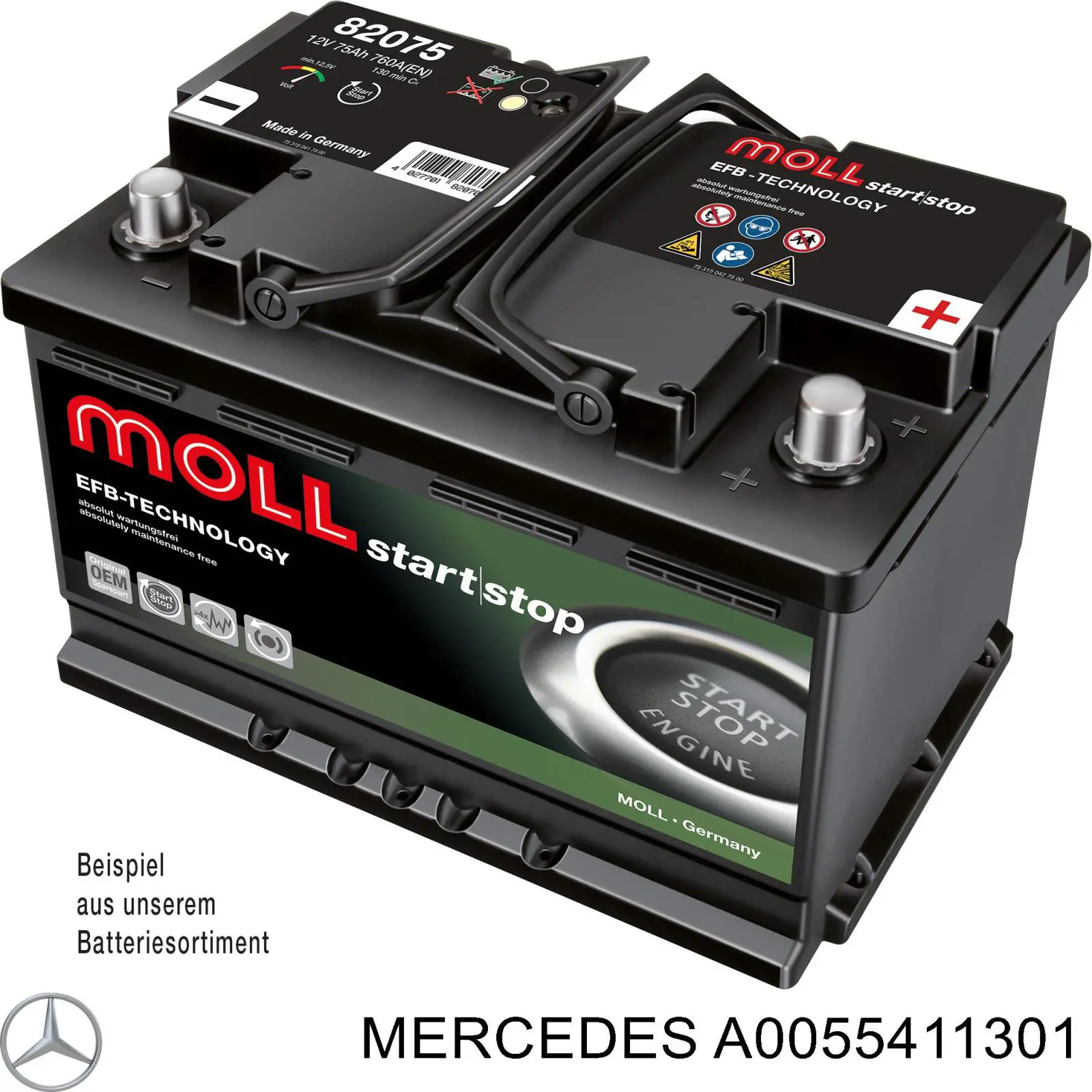 Батарея акумуляторна Mercedes A0055411301 ціна, від 147.14 USD