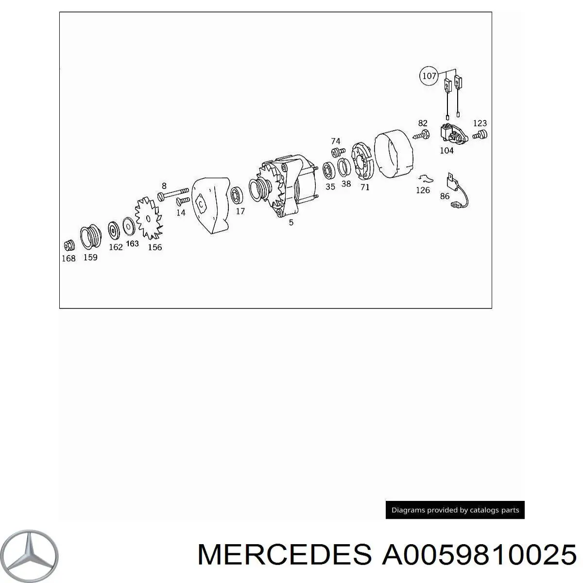 Підшипник генератора A0059810025 Mercedes