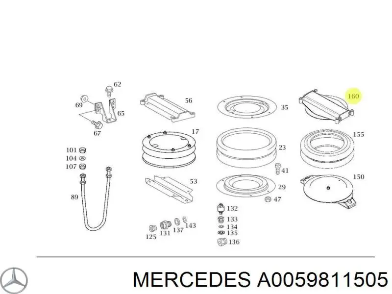 Купити A0059811505 Mercedes Підшипник маточини передньої/задньої