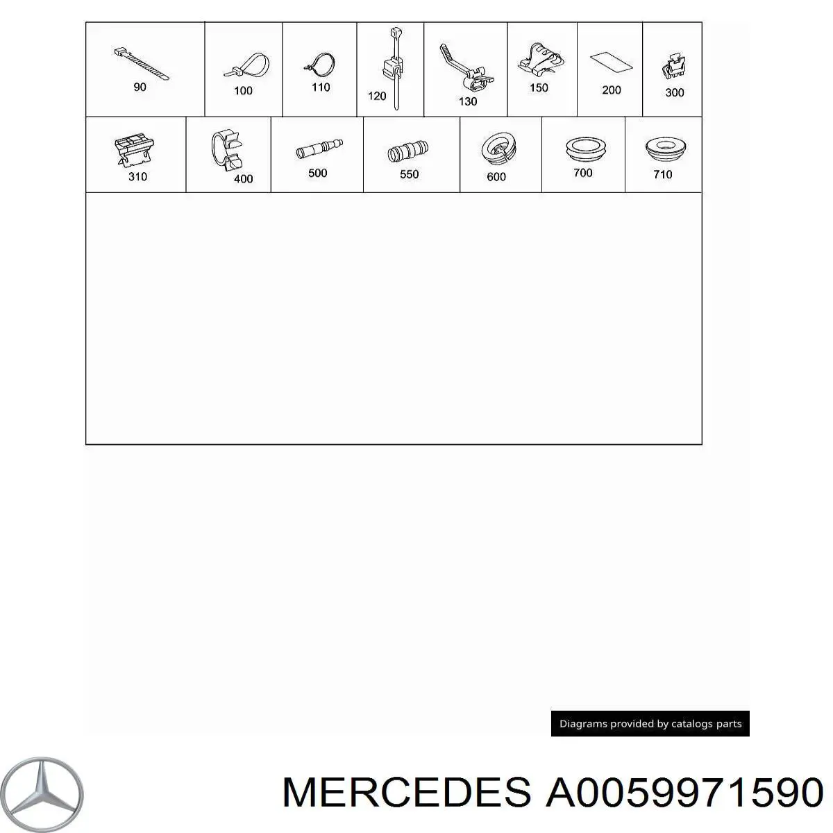 A0059971590 Mercedes Хомут пластиковий універсальний