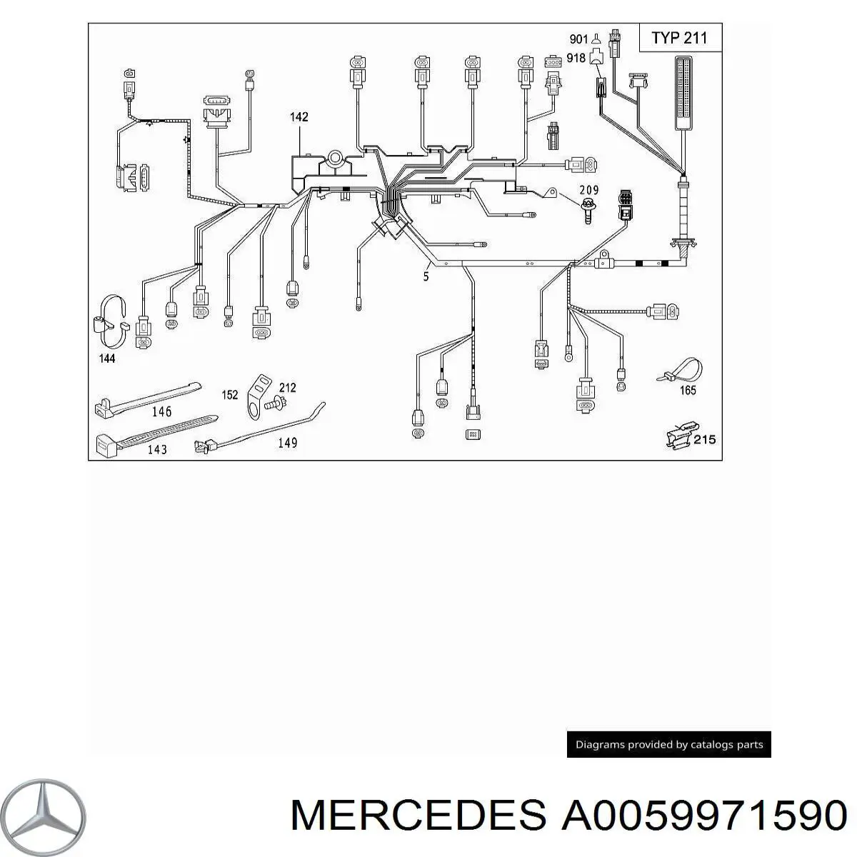 Купити A0059971590 Mercedes Хомут пластиковий універсальний