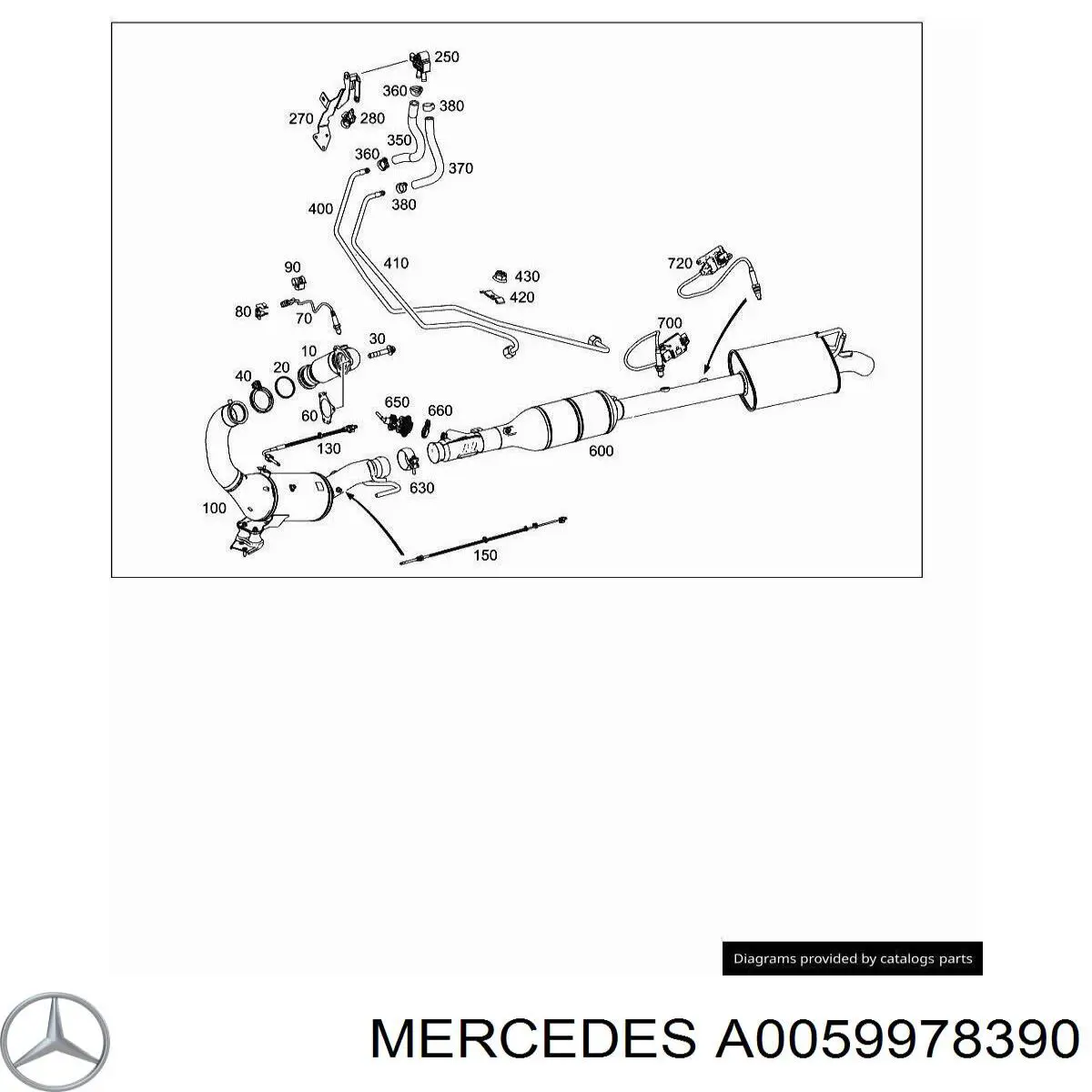 Купити A0059978390 Mercedes Хомут кріплення глушника передній