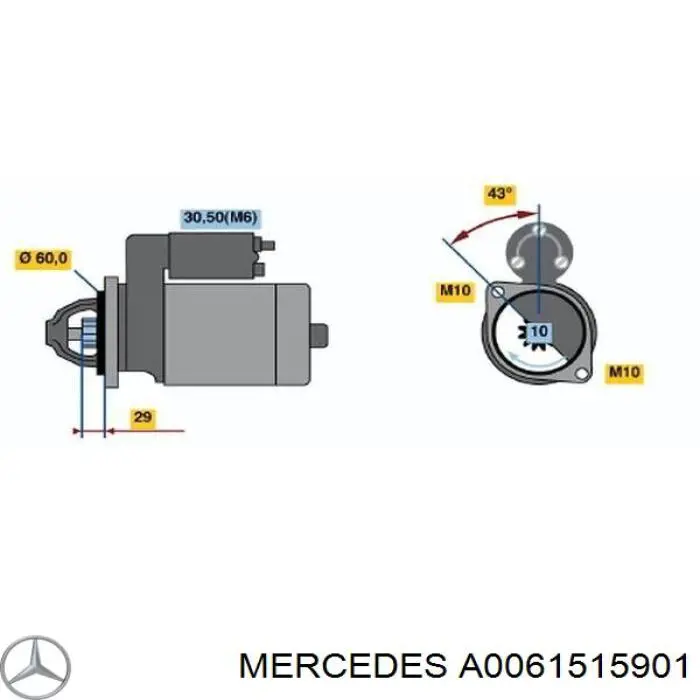 A0061515901 Mercedes стартер