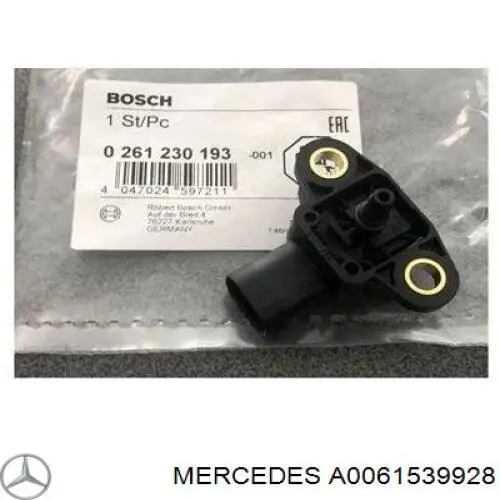 A0061539928 Mercedes датчик тиску наддуву (датчик нагнітання повітря в турбіну)
