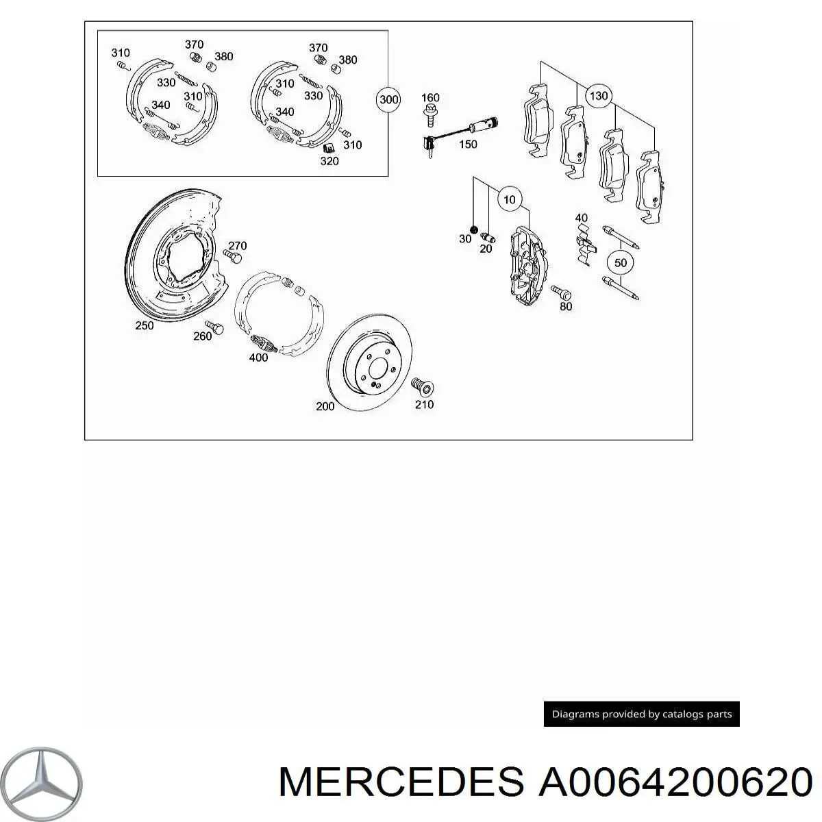 Гальмівні колодки Mercedes A0064200620 ціна, від 41.77 USD
