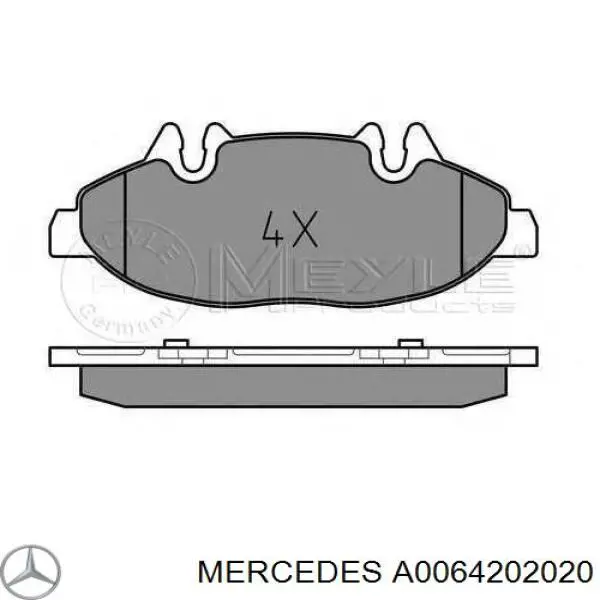 Гальмівні колодки Mercedes A0064202020 ціна, від 25.31 USD