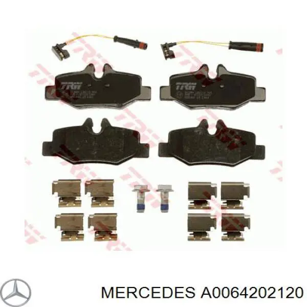 A0064202120 Mercedes Колодки гальмівні задні, дискові