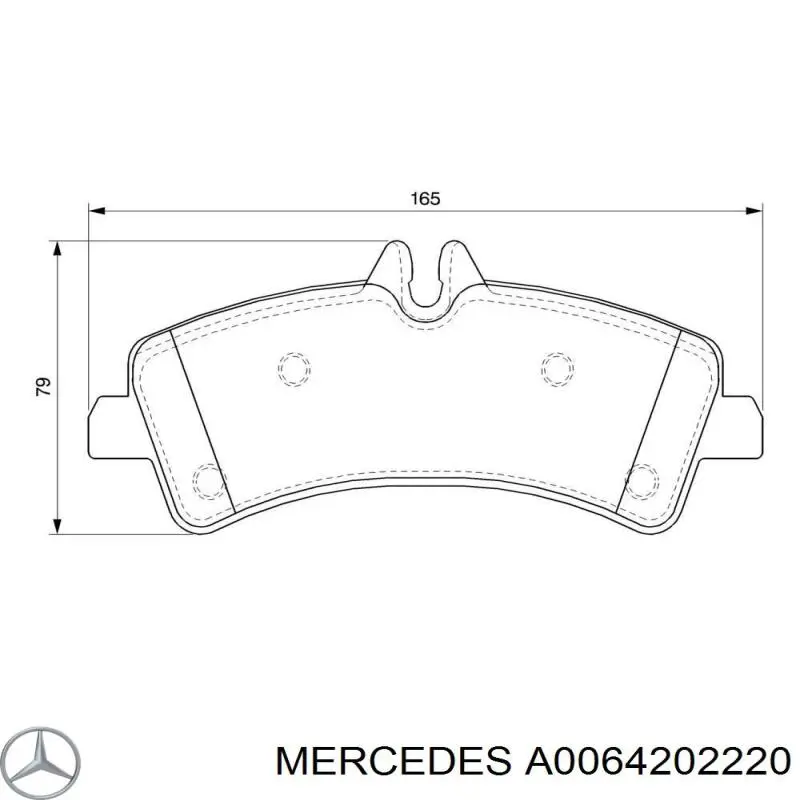 A0064202220 Mercedes Колодки гальмівні задні, дискові