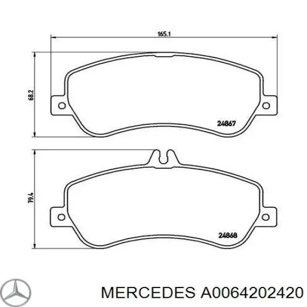 A0064202420 Mercedes Передні гальмівні колодки