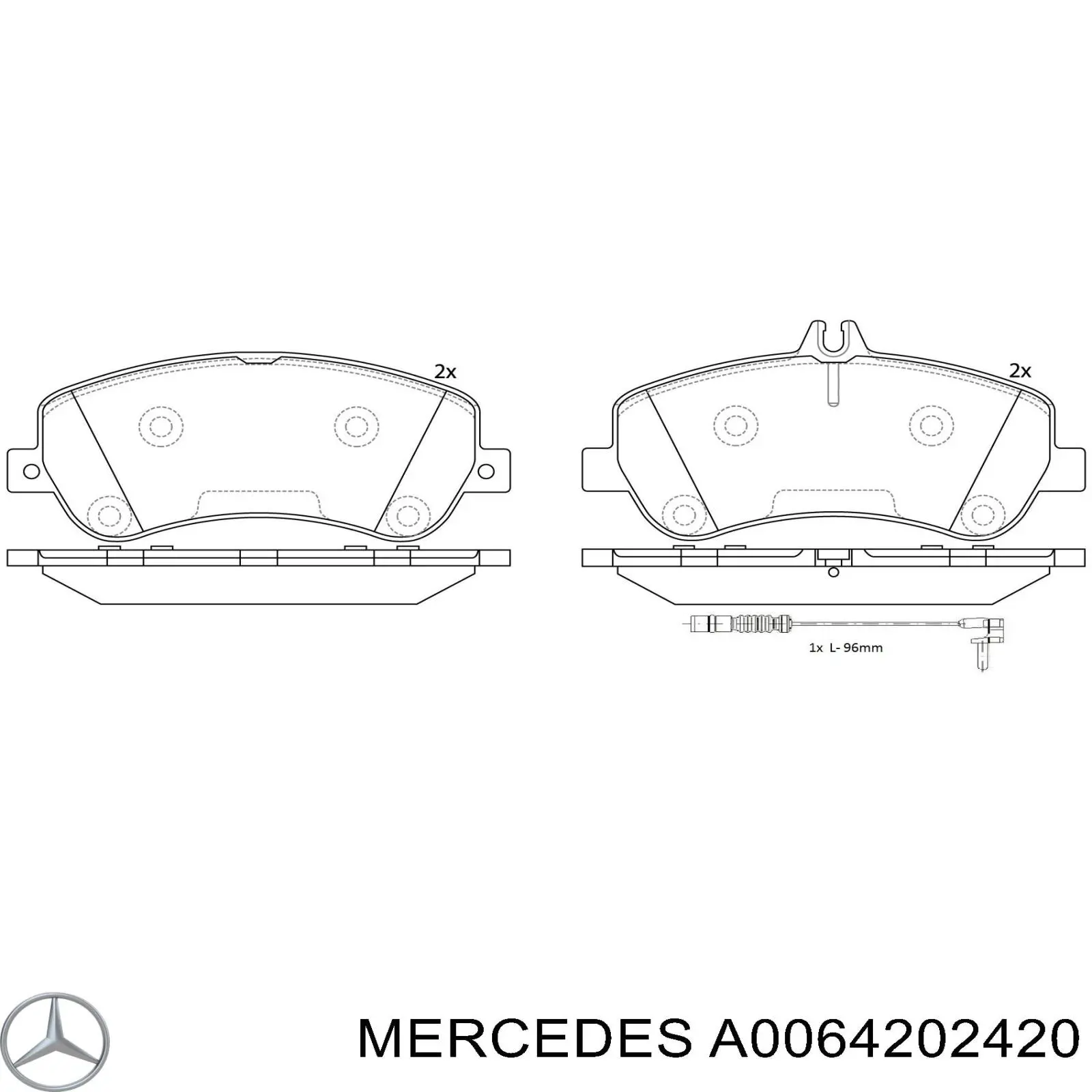 Гальмівні колодки Mercedes A0064202420 ціна, від 60.96 USD