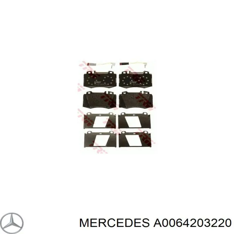 Гальмівні колодки Mercedes A0064203220 ціна, від 38.55 USD