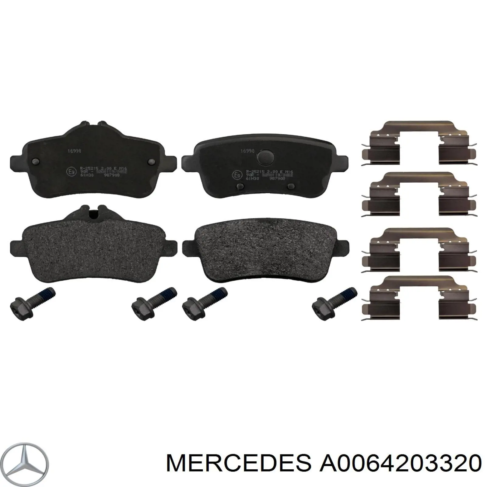 A0064203320 Mercedes колодки гальмові задні, дискові