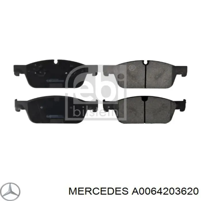 Колодки гальмівні передні, дискові A0064203620 Mercedes