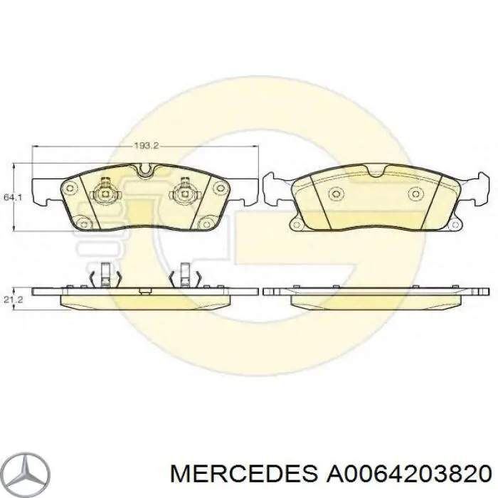 Гальмівні колодки Mercedes A0064203820 ціна, від 83.43 USD