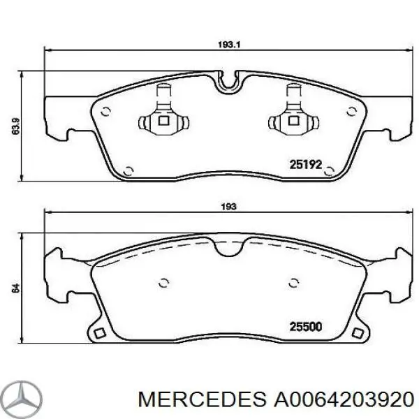 Гальмівні колодки Mercedes A0064203920 ціна, від 85.78 USD