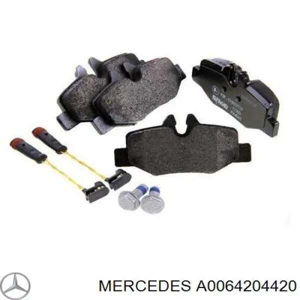 A0064204420 Mercedes колодки гальмові задні, дискові