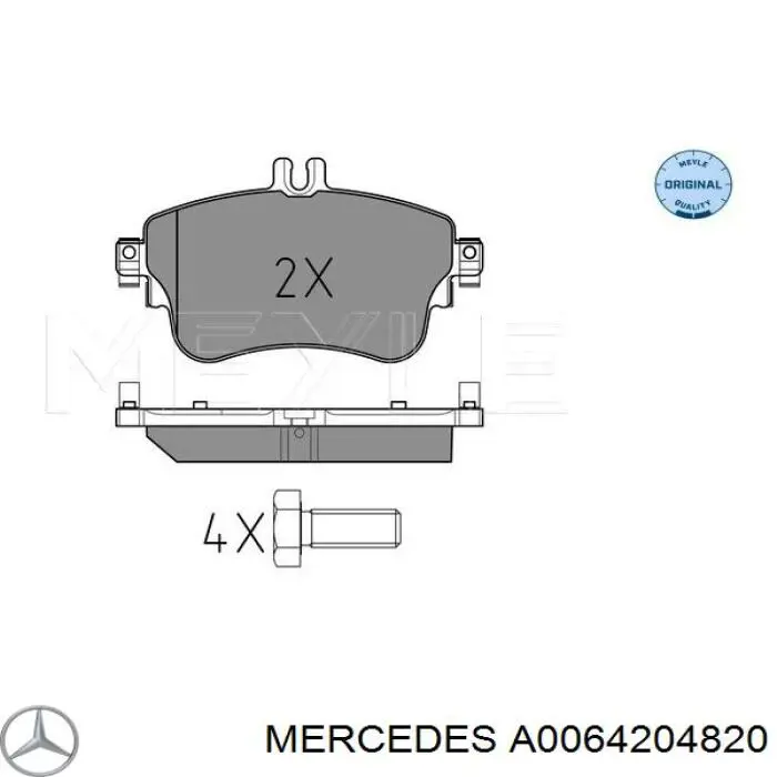 Гальмівні колодки Mercedes A0064204820 ціна, від 40.50 USD