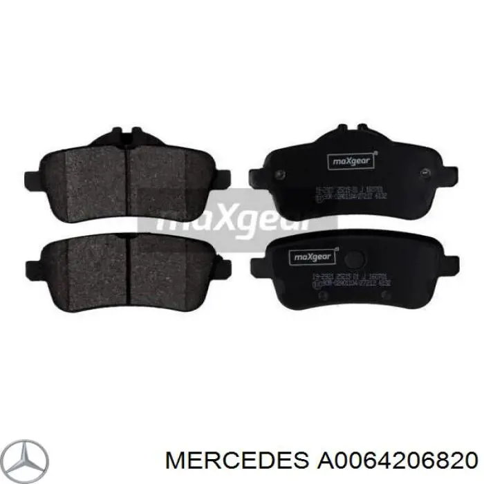 A0064206820 Mercedes колодки гальмові задні, дискові