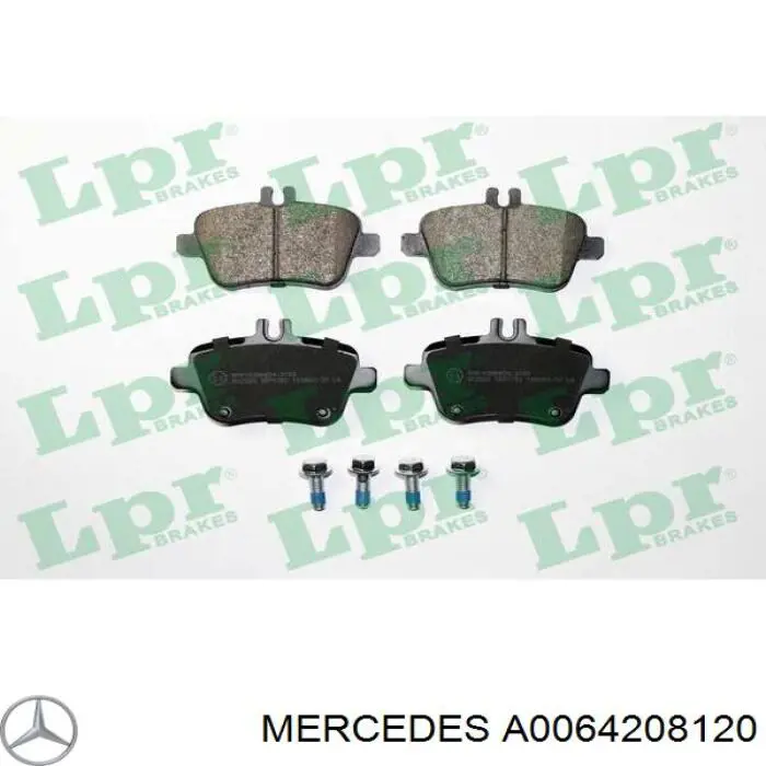 A0064208120 Mercedes Колодки гальмівні задні, дискові