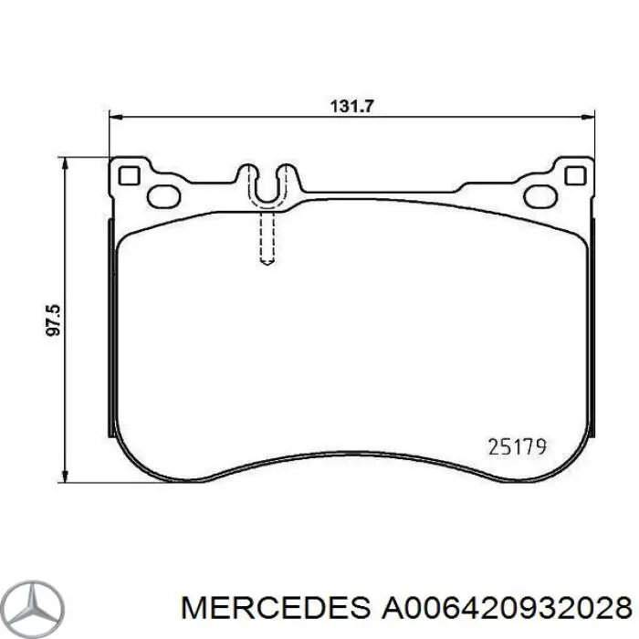 A006420932028 Mercedes колодки гальмівні передні, дискові