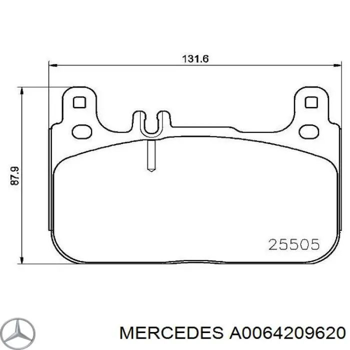 A0064209620 Mercedes Колодки гальмівні задні, дискові