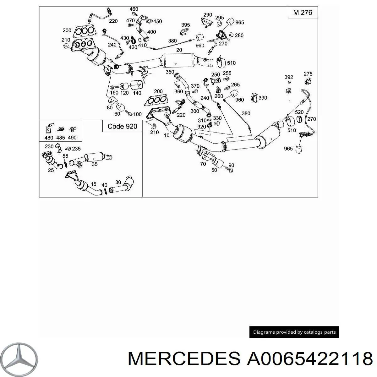 A0065422118 Mercedes Лямбда-зонд, датчик кисню після каталізатора