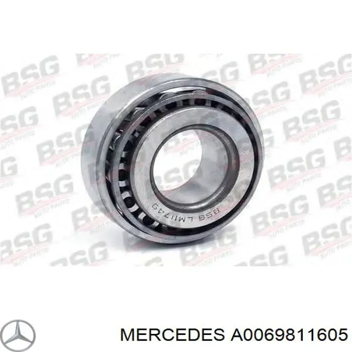 Підшипник маточини задньої, зовнішній A0069811605 Mercedes